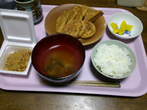 今日の夕食―がんもどきと三角揚げ