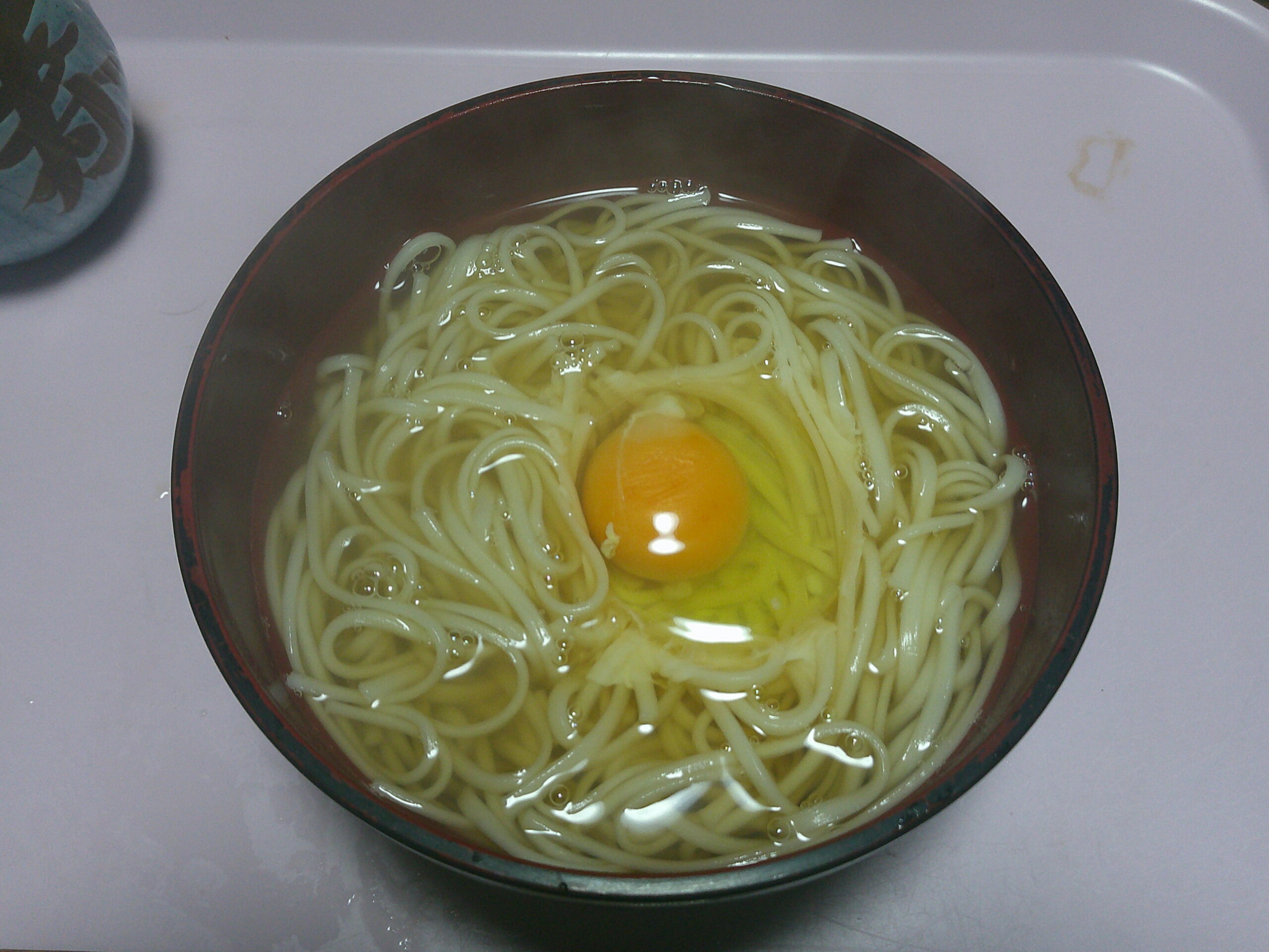今日の夕食―夜長の月見うどん